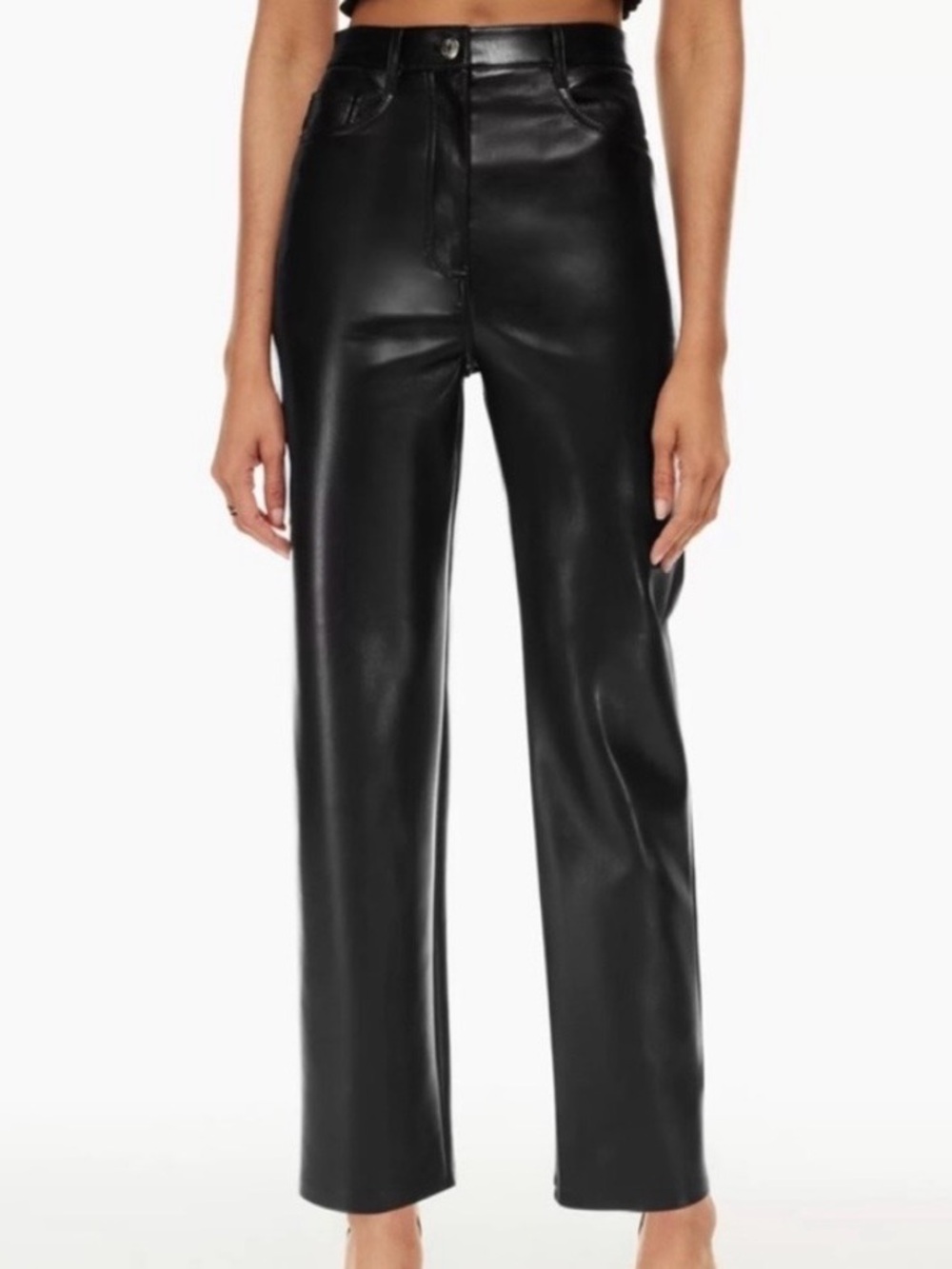 Aritzia Wilfred Faux Leather Straight Leg Pants